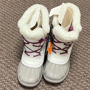 Cat & Jack White and Purple Kids Boots